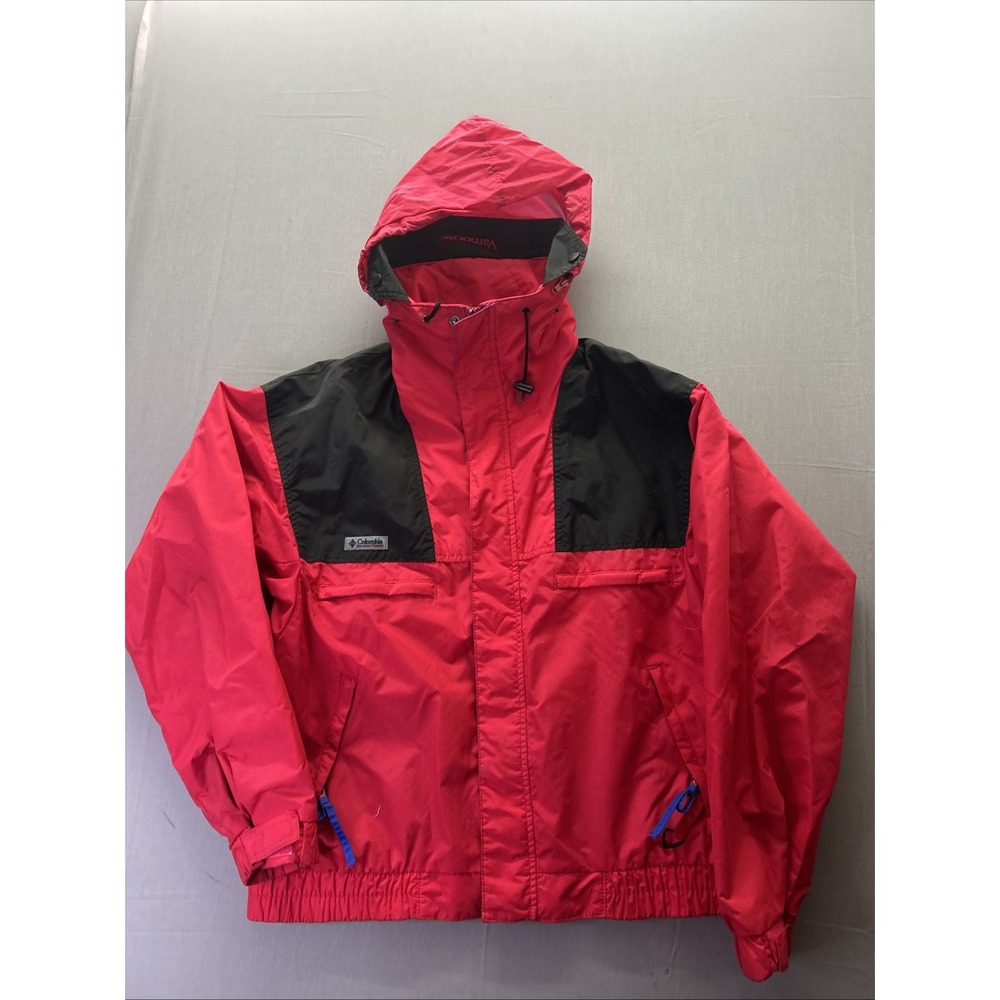 Vintage Columbia Vamoose Ski Jacket Red Black Color Block 80s Mens Medium